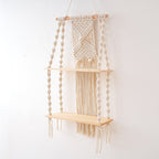 Decorative Macrame Wall Shelf Purple Off White | Kelmera