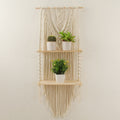 Decorative Macrame Wall Shelf with Dual Plant Holders | Kelmera