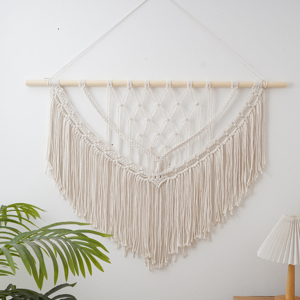 Decorative Macrame Wall Tapestry Off White | Kelmera