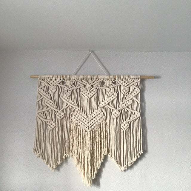 Decorative Macrame Wall Tapestry Red Orange | Kelmera