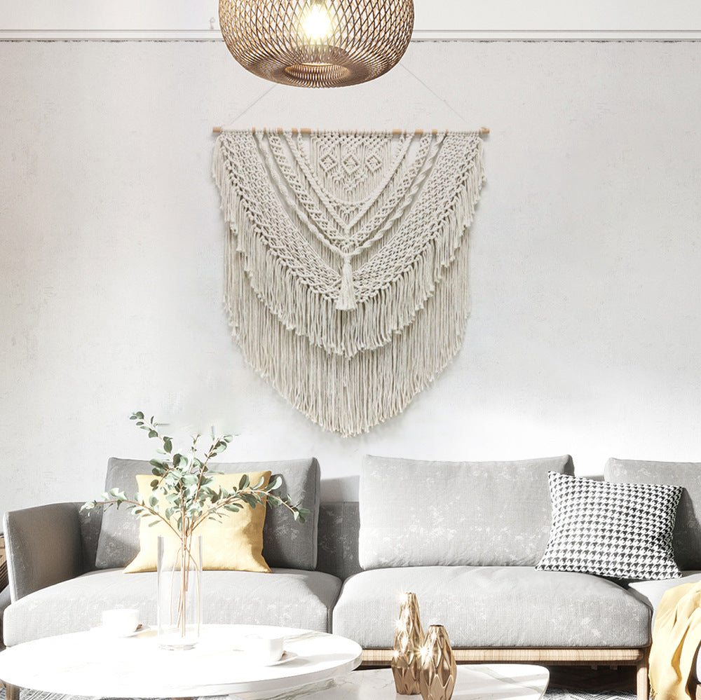 Decorative Macrame Wall Tapestry Red Orange | Kelmera