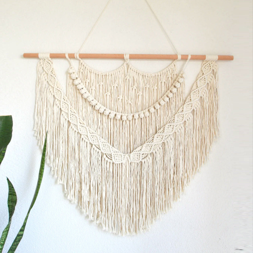 Decorative Macrame Wall Tapestry Red Orange | Kelmera