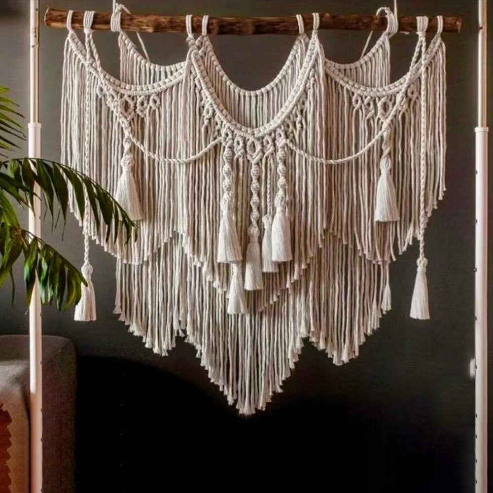 Decorative Macrame Wall Tapestry Red Orange | Kelmera