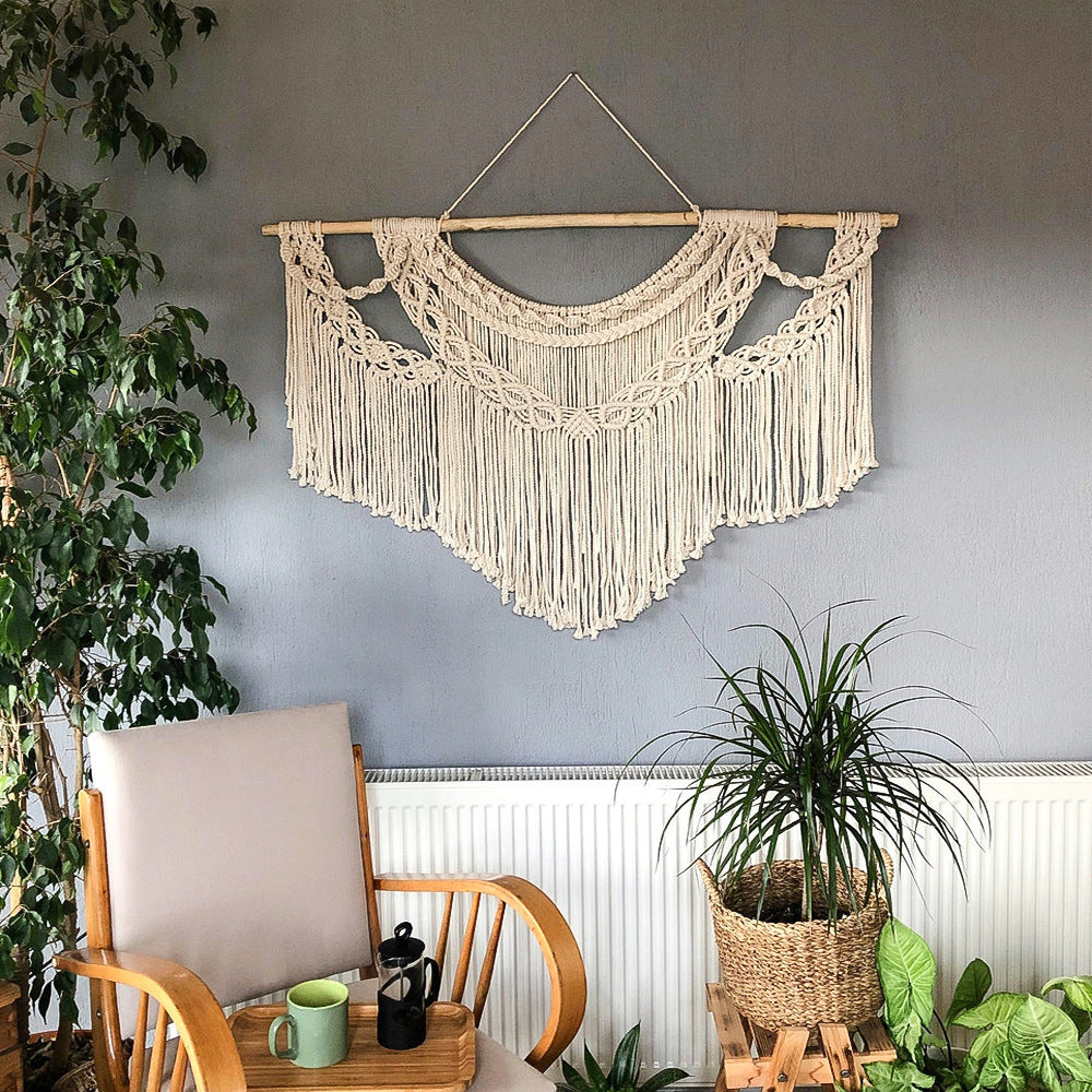 Decorative Macrame Wall Tapestry Red Orange | Kelmera