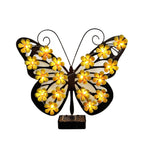 Decorative Metal Butterfly Wall Lamp with Solar-Powered Flower LED String | Kelmera