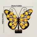 Decorative Metal Butterfly Wall Lamp with Solar-Powered Flower LED String | Kelmera