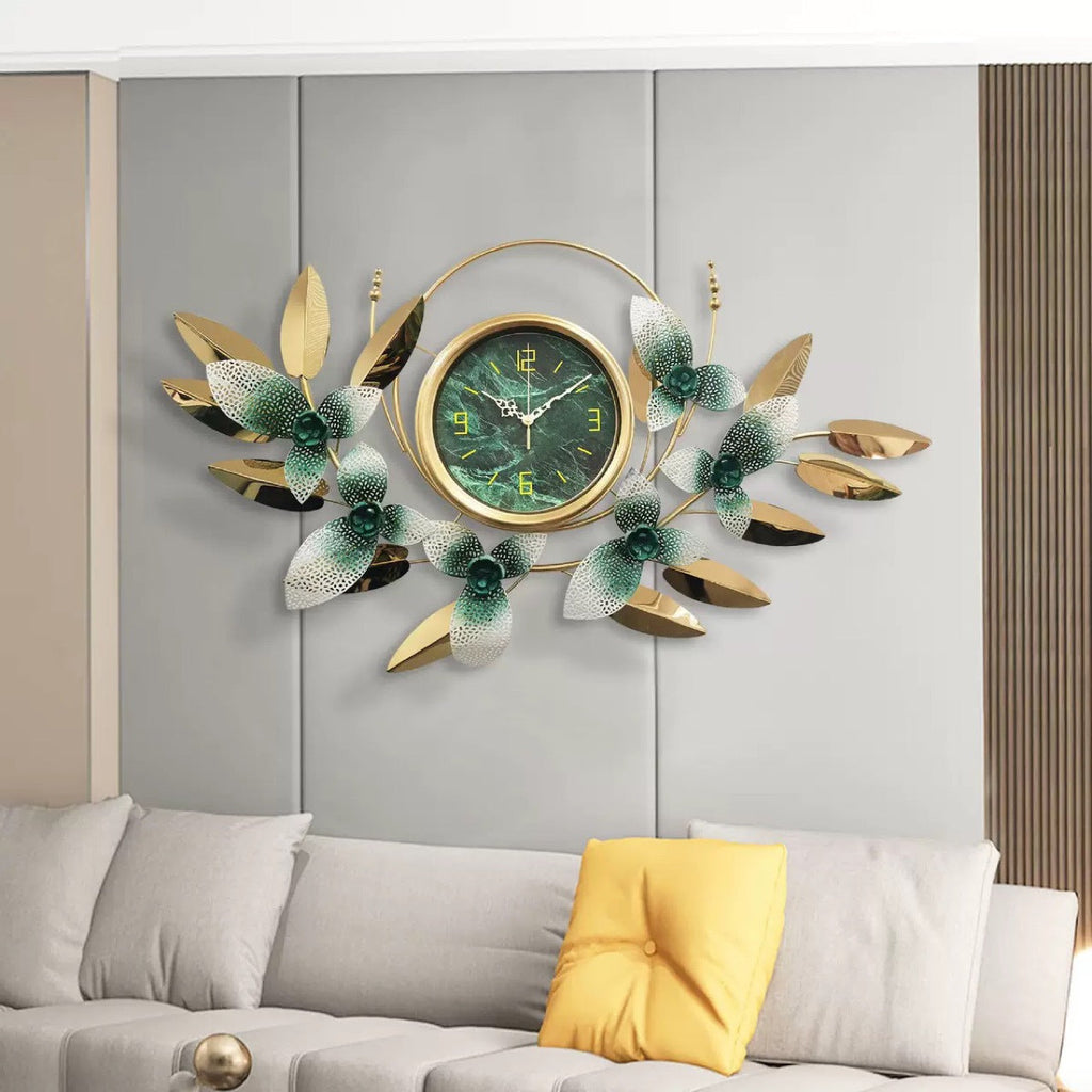 Decorative Metal Floral Wall Clock | Kelmera