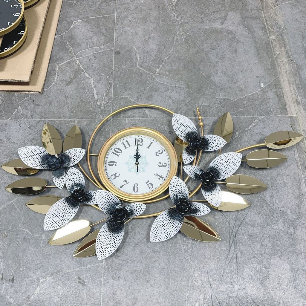 Decorative Metal Floral Wall Clock | Kelmera