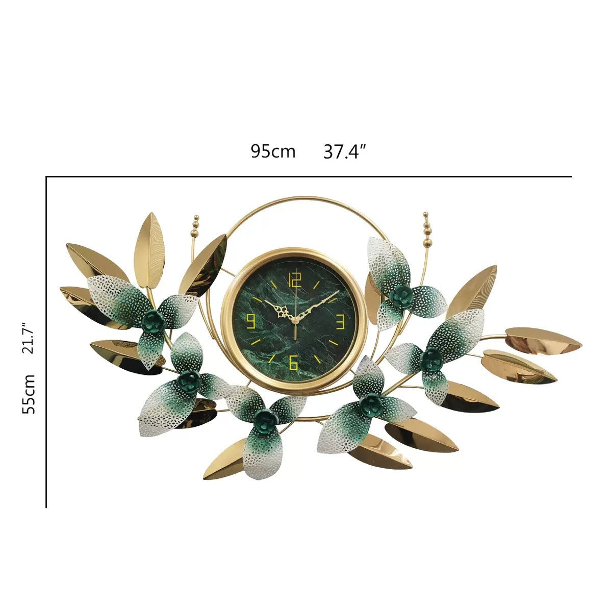 Decorative Metal Floral Wall Clock | Kelmera