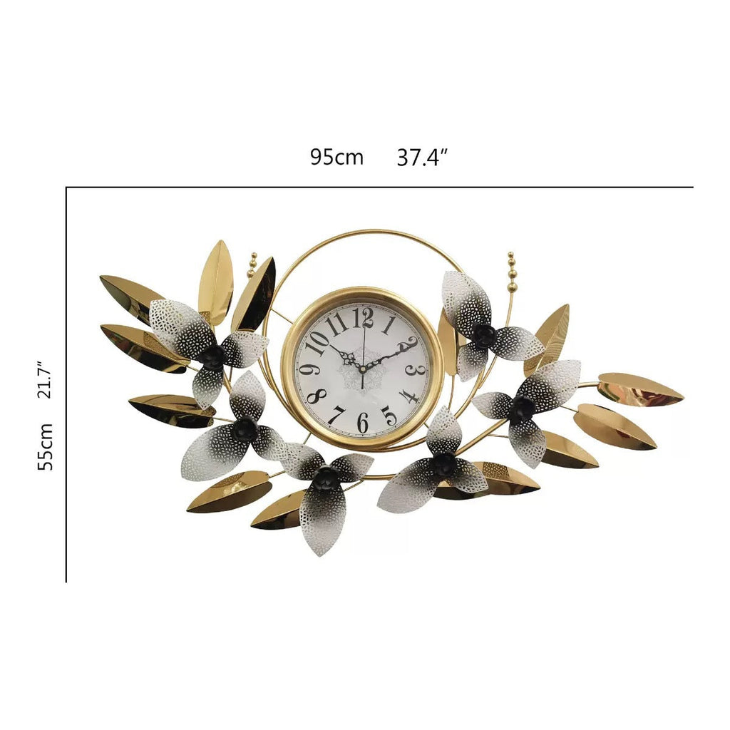 Decorative Metal Floral Wall Clock | Kelmera