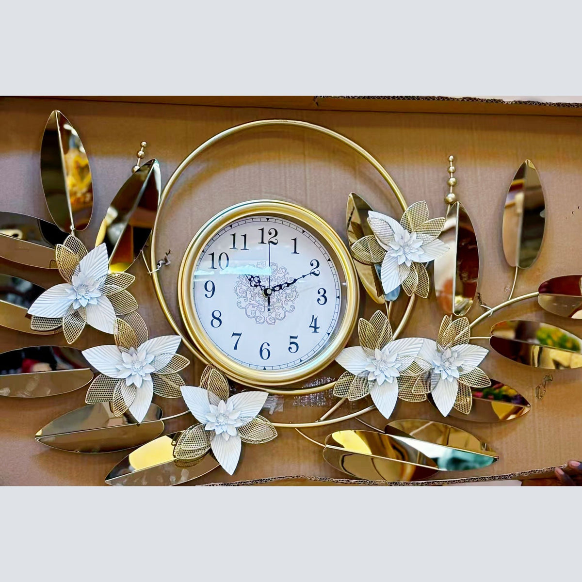 Decorative Metal Floral Wall Clock | Kelmera