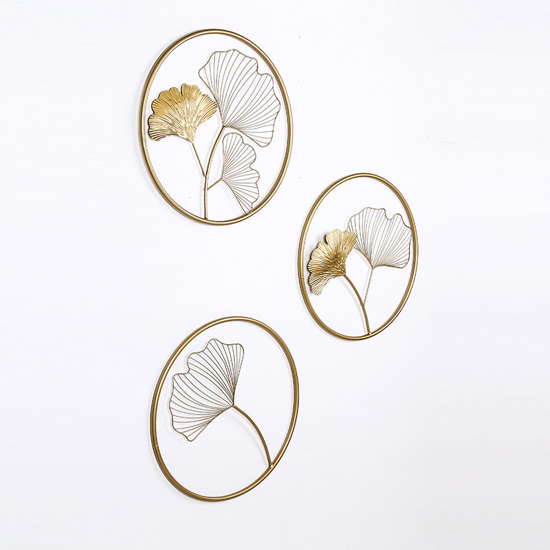Decorative Metal Ginkgo Leaf Wall Art Green 18 Inch Yellow | Kelmera