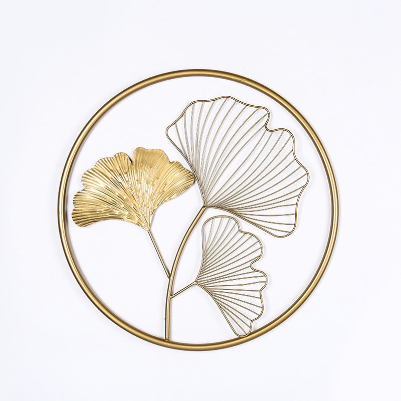 Decorative Metal Ginkgo Leaf Wall Art Green 18 Inch Yellow | Kelmera