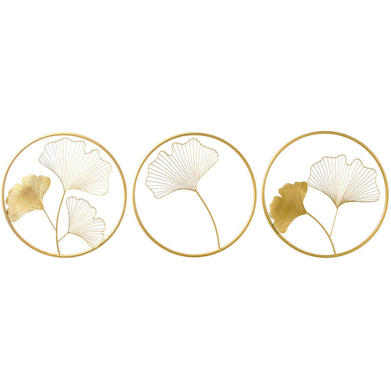 Decorative Metal Ginkgo Leaf Wall Art Green 18 Inch Yellow | Kelmera