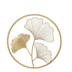 Decorative Metal Ginkgo Leaf Wall Art Green 18 Inch Yellow | Kelmera