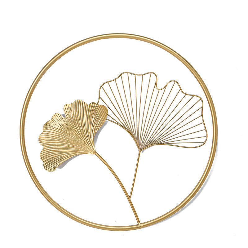 Decorative Metal Ginkgo Leaf Wall Art Green 18 Inch Yellow | Kelmera