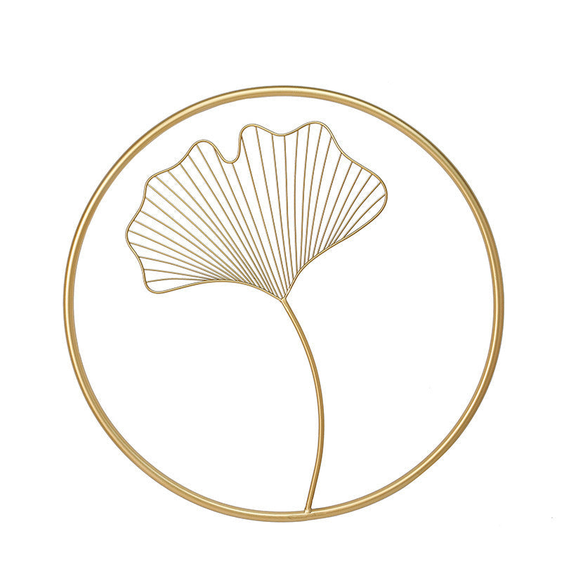 Decorative Metal Ginkgo Leaf Wall Art Green 18 Inch Yellow | Kelmera