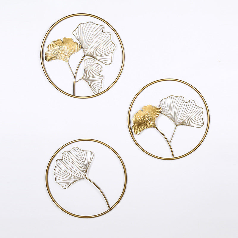 Decorative Metal Ginkgo Leaf Wall Art Green 18 Inch Yellow | Kelmera