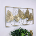Decorative Metal Leaf Wall Art Sculpture Gold | Kelmera