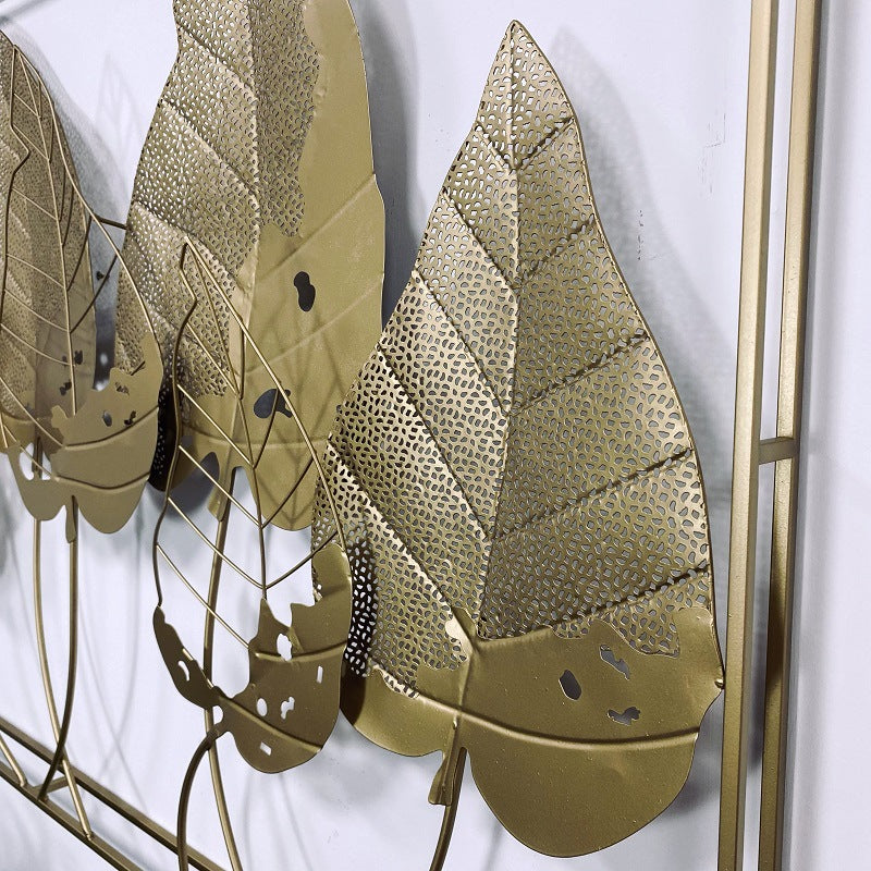 Decorative Metal Leaf Wall Art Sculpture Gold | Kelmera