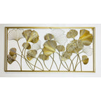 Decorative Metal Wall Art Sculpture with Ginkgo Leaf Design 47 × 2 × 24 Inch | Kelmera