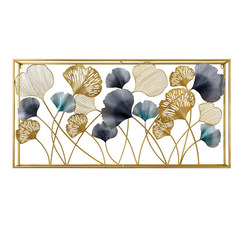 Decorative Metal Wall Art Sculpture with Ginkgo Leaf Design 47 × 2 × 24 Inch | Kelmera