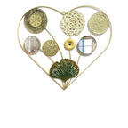 Decorative Metal Wall Art with Tropical Leaf and Mirror Design | Kelmera