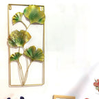Decorative Metal Wall Art with Tropical Leaf and Mirror Design | Kelmera