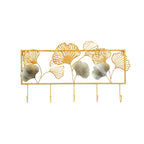 Decorative Metal Wall Hook Rack with Ginkgo Leaf Design | Kelmera
