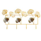 Decorative Metal Wall Hook Rack with Ginkgo Leaf Design | Kelmera