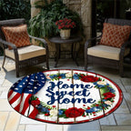 Decorative Patriotic Heart-Shaped Area Rug | Kelmera