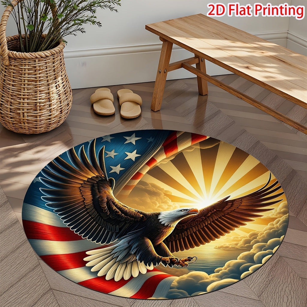 Decorative Patriotic Heart-Shaped Area Rug | Kelmera