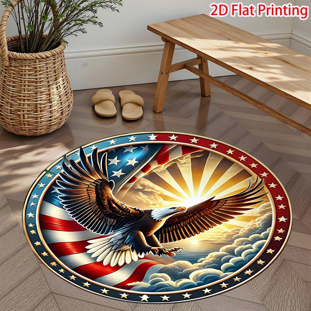 Decorative Patriotic Heart-Shaped Area Rug | Kelmera