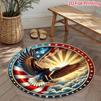 Decorative Patriotic Heart-Shaped Area Rug | Kelmera