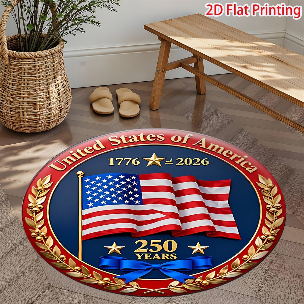 Decorative Patriotic Heart-Shaped Area Rug | Kelmera