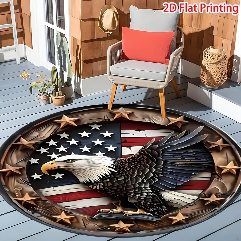 Decorative Patriotic Heart-Shaped Area Rug | Kelmera