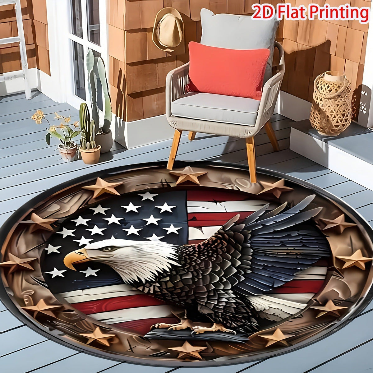 Decorative Patriotic Heart-Shaped Area Rug | Kelmera