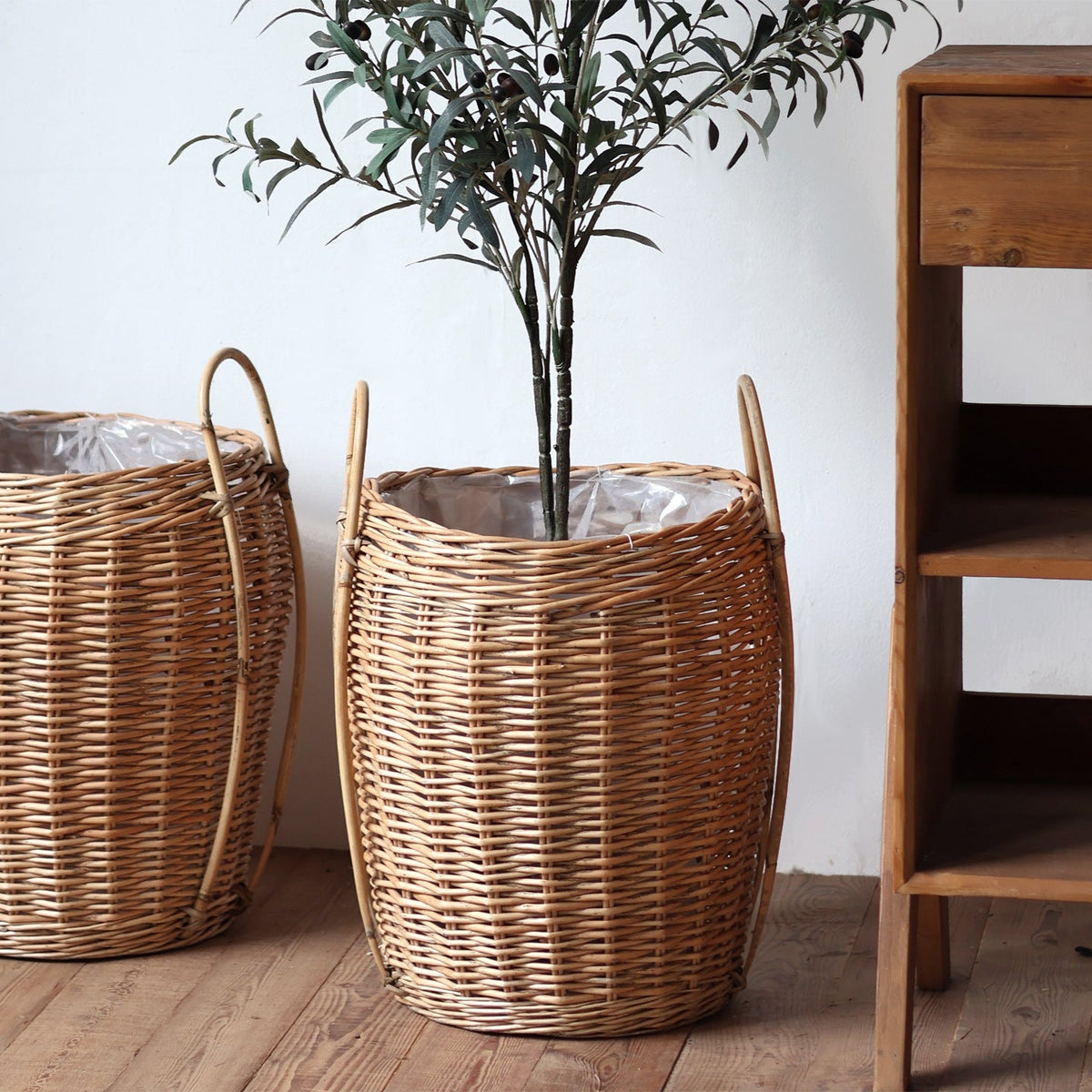 Decorative Plant Basket Woven Natural Fiber Handcrafted | Kelmera