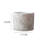 Decorative Plant Container made of Handmade Ceramic with Leaf Pattern | Kelmera