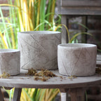 Decorative Plant Container made of Handmade Ceramic with Leaf Pattern | Kelmera