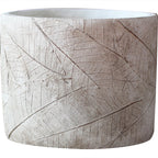 Decorative Plant Container made of Handmade Ceramic with Leaf Pattern | Kelmera