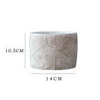 Decorative Plant Container made of Handmade Ceramic with Leaf Pattern | Kelmera