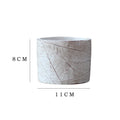 Decorative Plant Container made of Handmade Ceramic with Leaf Pattern | Kelmera