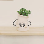 Decorative Plant Pot White Green | Kelmera