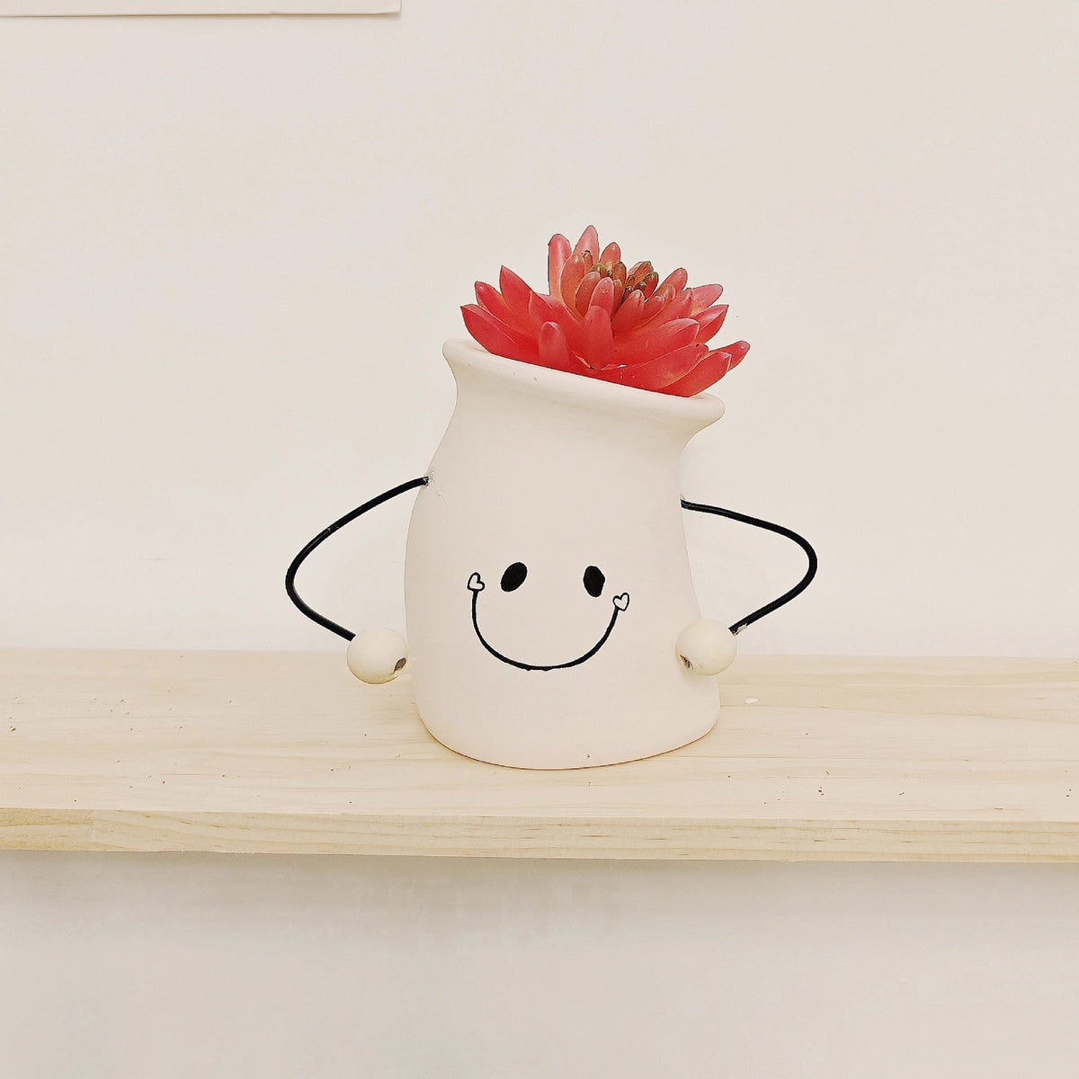 Decorative Plant Pot White Green | Kelmera