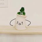 Decorative Plant Pot White Green | Kelmera
