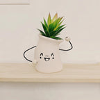 Decorative Plant Pot White Green | Kelmera
