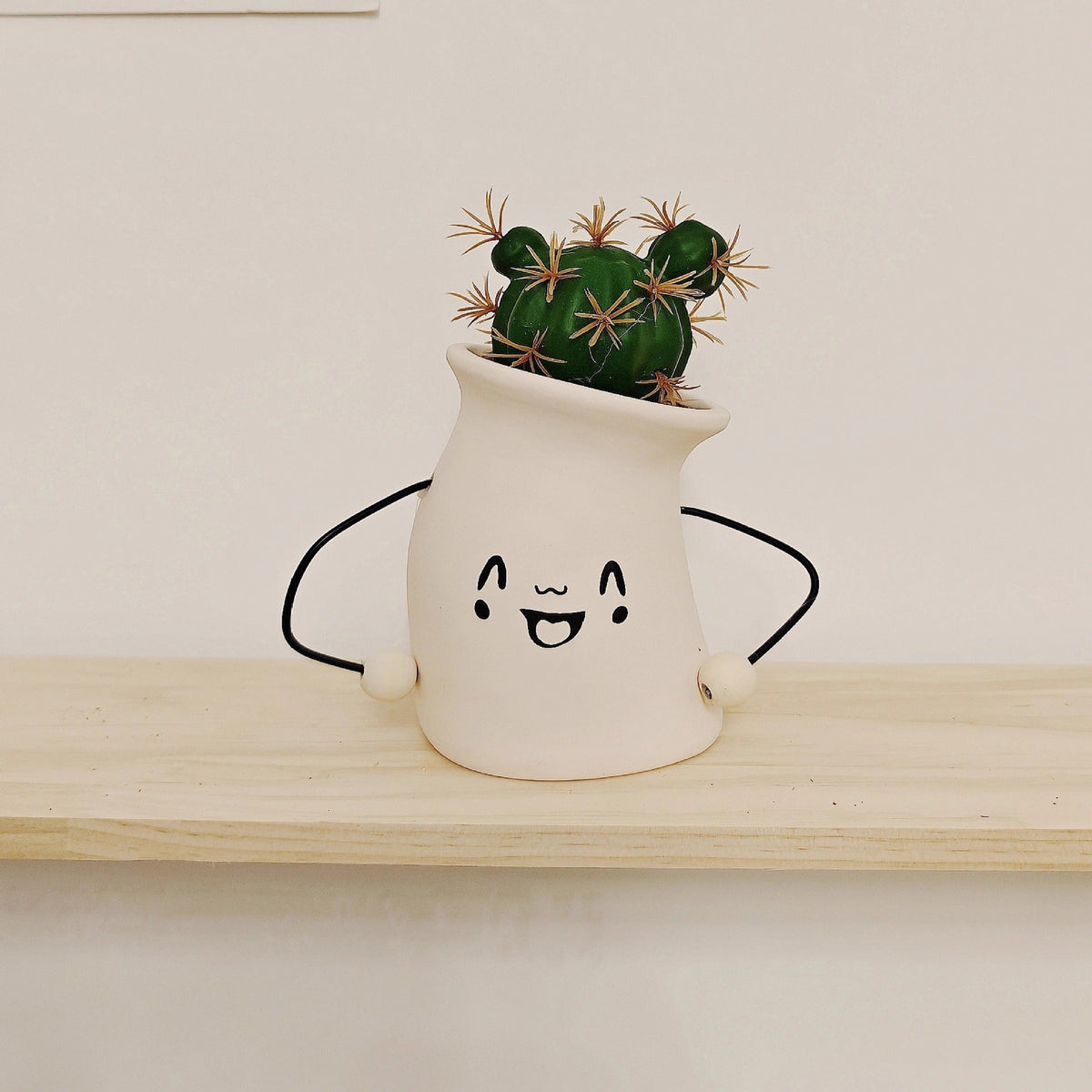 Decorative Plant Pot White Green | Kelmera