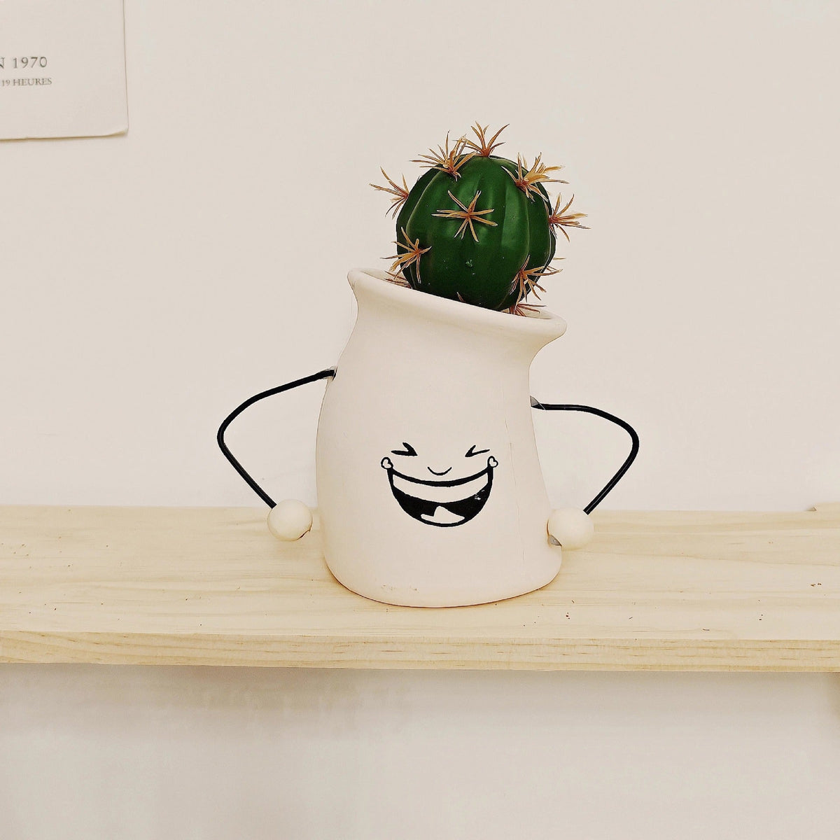 Decorative Plant Pot White Green | Kelmera