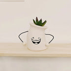 Decorative Plant Pot White Green | Kelmera